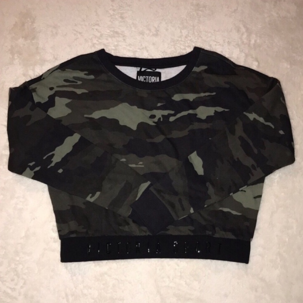 Victoria’s Secret Camo Cropped Sweatshirt